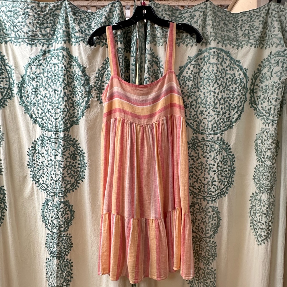 Rails Coral Stripe Sleeveless Dress
